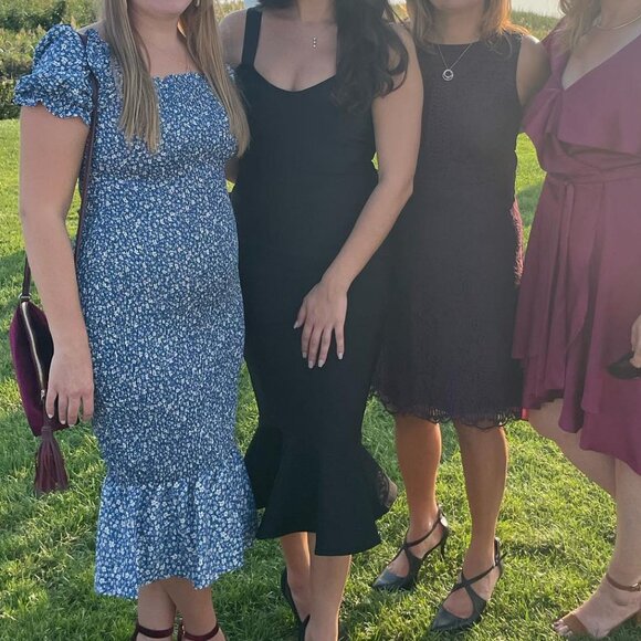 Bailey Black Mermaid Midi Bodycon Dress - Black l M - Picture 6 of 7